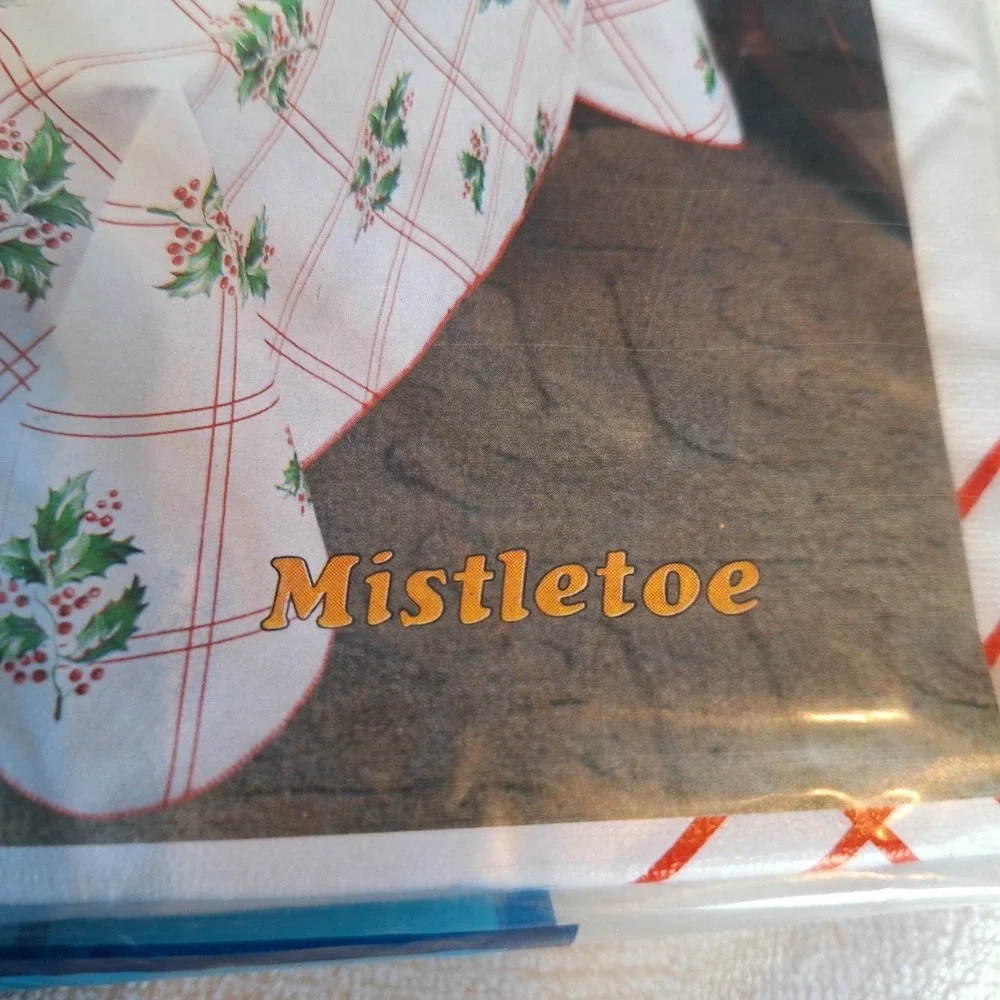 Vintage Christmas Vinyl Flannelback Tablecloth Set of 2 52